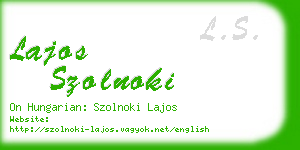 lajos szolnoki business card